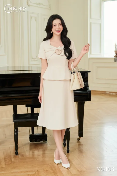 Đầm Kaki Lụa Thiết Kế Cao Cấp Thương Hiệu Thiều Hoa DD5X0403