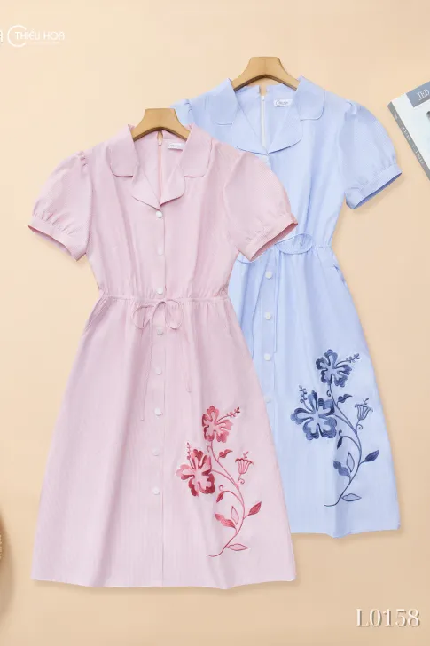 Đầm Dạo Phố Trung Niên Cotton Sọc Thiều Hoa DD5L0158 – Trẻ Trung & Thanh Lịch