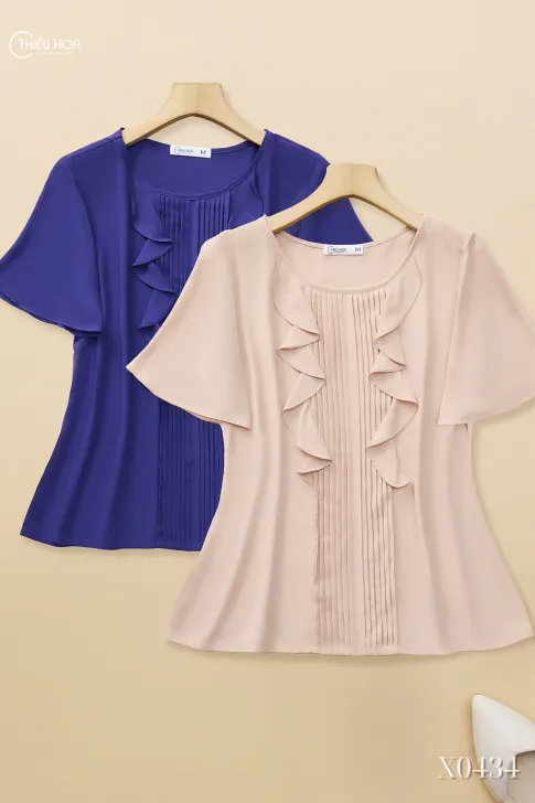 Áo Kiểu Chiffon Trung Niên Thiều Hoa AN5X0434 – Đơn Giản, Dễ Phối & Nữ Tính