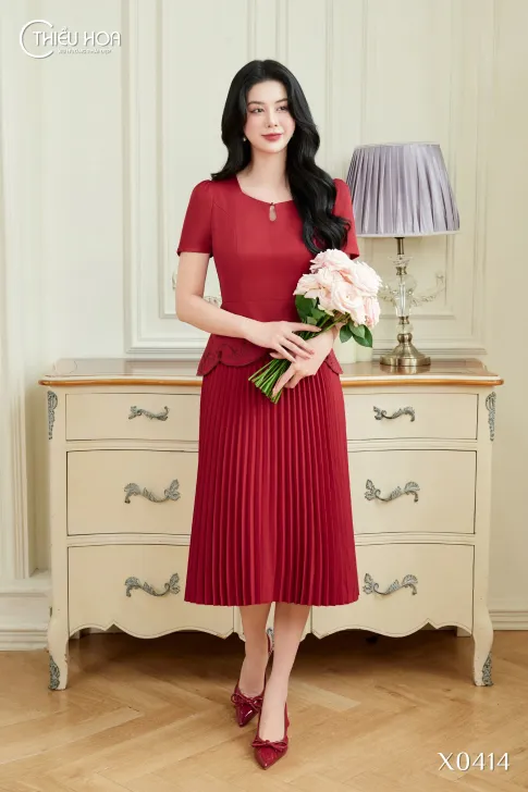 Đầm Cotton Lạnh Thiết Kế Cao Cấp Thương Hiệu Thiều Hoa DD5X0414