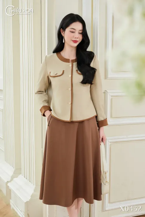 Áo Khoác Vải Dệt Thiết Kế Cao Cấp AK5X0432 - Áo Trung Niên Thiều Hoa