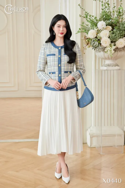 Áo khoác dạ Tweed cao cấp AK5X0440 - Áo Khoác Thiều Hoa