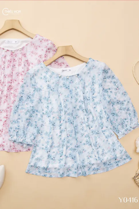 Áo Trung Niên Voan Hoa Thiều Hoa AN5Y0416 – Nữ Tính & Thanh Lịch