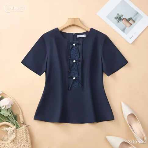 Áo Kiểu Trung Niên Cotton Lạnh Hàn Quốc Cao Cấp Tinh Tế AN5X0634 – Thiều Hoa