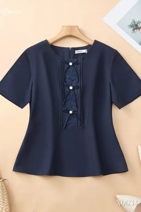 Áo Kiểu Trung Niên Cotton Lạnh Hàn Quốc Cao Cấp Tinh Tế AN5X0634 – Thiều Hoa