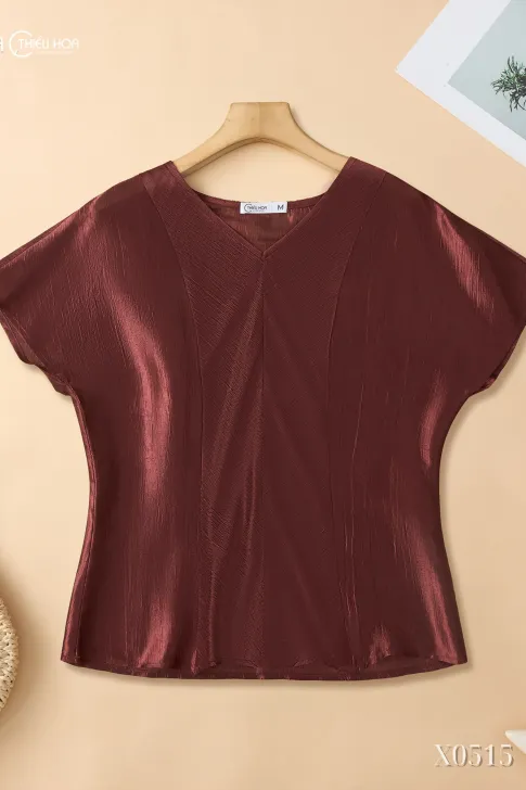 Áo Kiểu Trung Niên Tơ Ánh Nhũ Trẻ Trung Thời Trang AN5X0515 – Thiều Hoa