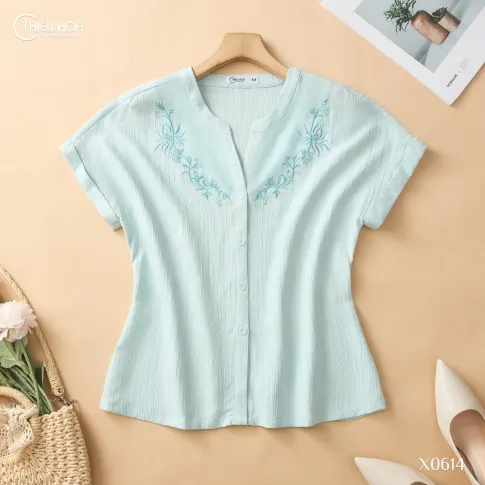 Áo Sơ Mi Trung Niên Đũi Sóng Trẻ Trung Hiện Đại AN5X0614 – Thiều Hoa