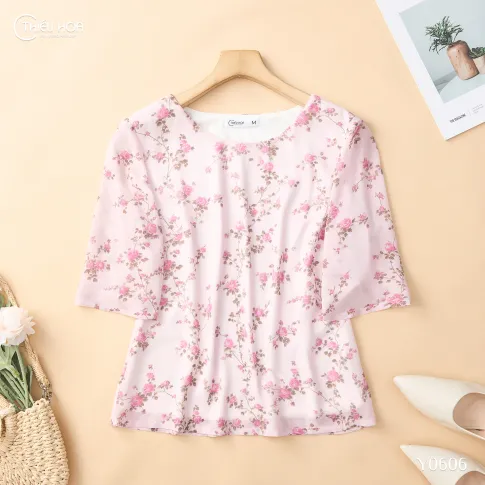 Áo Trung Niên Kiểu Voan Hoa Thanh Nhã Nhẹ Nhàng AN5Y0606 – Thiều Hoa