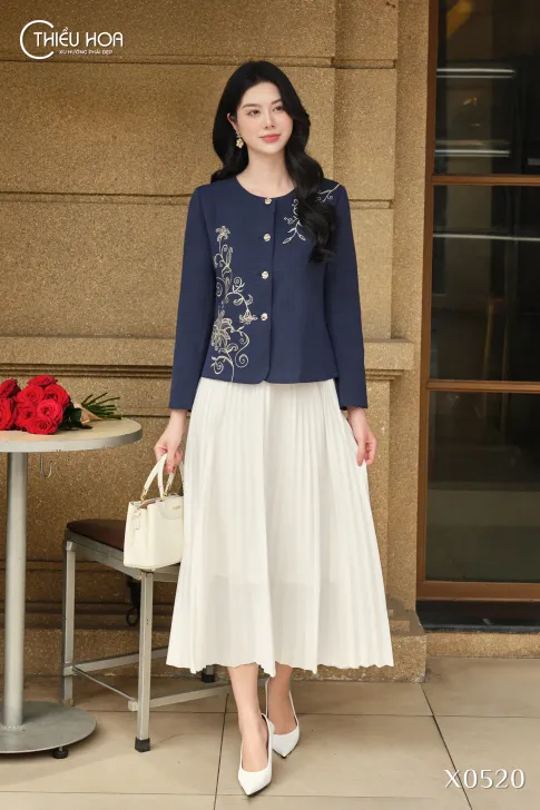 Áo Khoác Trung Niên Tweed Thiều Hoa AK5X0520 – Sang Trọng, Thanh Lịch & Đẳng Cấp