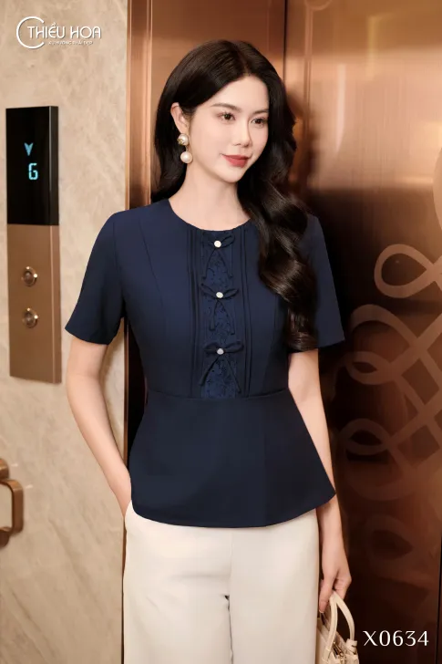 Áo Kiểu Trung Niên Cotton Lạnh Hàn Quốc Cao Cấp Tinh Tế AN5X0634 – Thiều Hoa