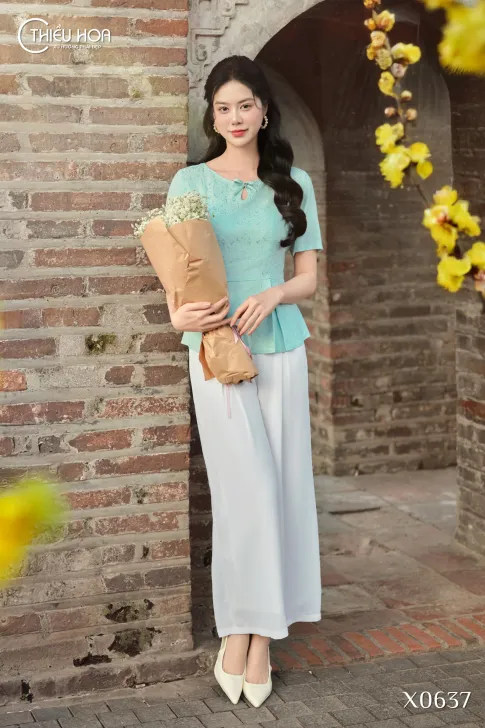 Áo Kiểu Trung Niên Gấm Hoa Tinh Tế Thanh Lịch AN5X0637 – Thiều Hoa