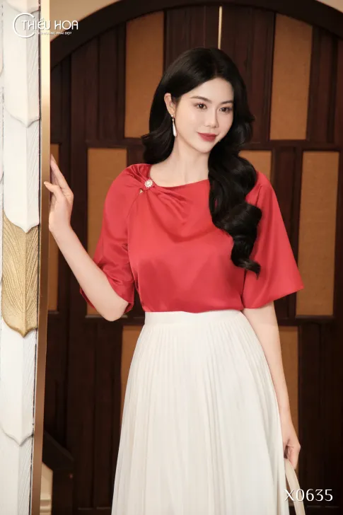 Áo Kiểu Trung Niên Lụa Pháp Trẻ Trung Hiện Đại AN5X0635 – Thiều Hoa