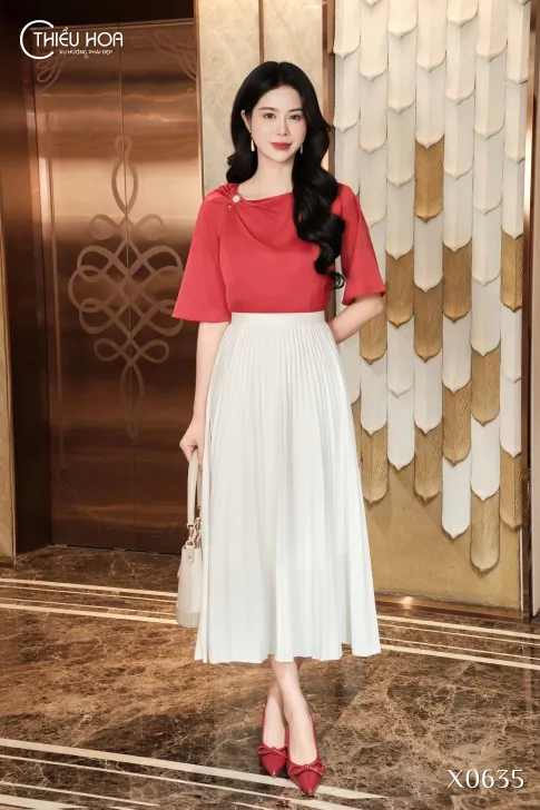 Áo Kiểu Trung Niên Lụa Pháp Trẻ Trung Hiện Đại AN5X0635 – Thiều Hoa