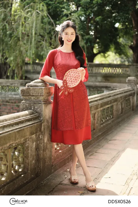 Đầm Trung Niên Gấm Hoa Thiều Hoa DD5X0526 – Dịu Dàng & Nữ Tính