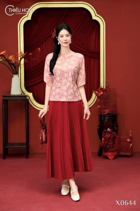 Áo Trung Niên Truyền Thống Chất Gấm Hoa Cao Cấp Tinh Tế AN5X0644 