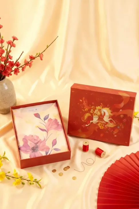 Combo Quà Tết 2026 Sang Trọng: Hộp Quà Daily Thiều Hoa & Áo Trung Niên Thiết Kế AN5Y0424