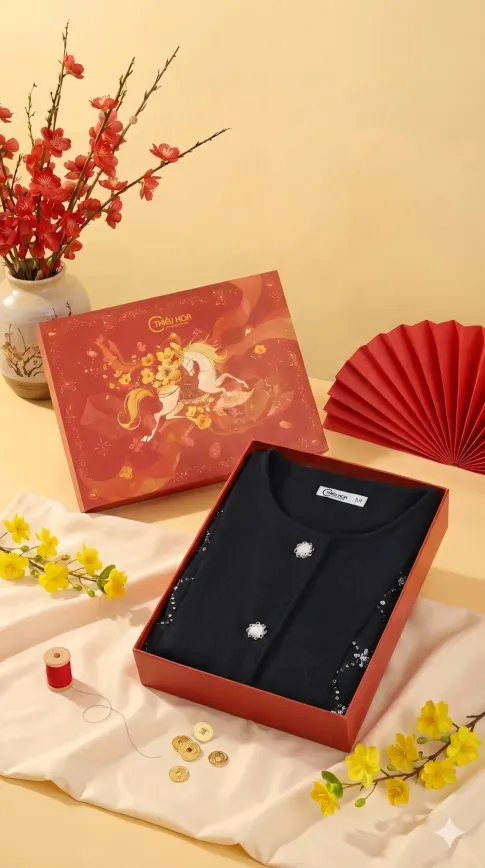 Combo Quà Tết Sang Trọng 2026: Hộp Quà Daily & Áo Khoác Trung Niên AK5L0371