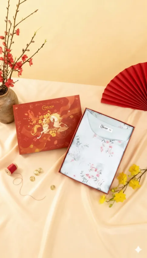 Combo Quà Tết Sang Trọng 2026 Hộp Quà Daily & Áo Kiểu Voan AN5L0369