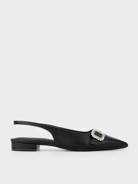 Giày Bệt Nữ Mũi Nhọn Da Microfiber Slingback GB5B0127 - Thương hiệu La Camie