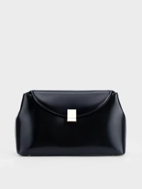 Túi đeo vai nắp cong flap khóa vuông, da cao cấp bán bóng TX5A0806 - Thương hiệu La Camie