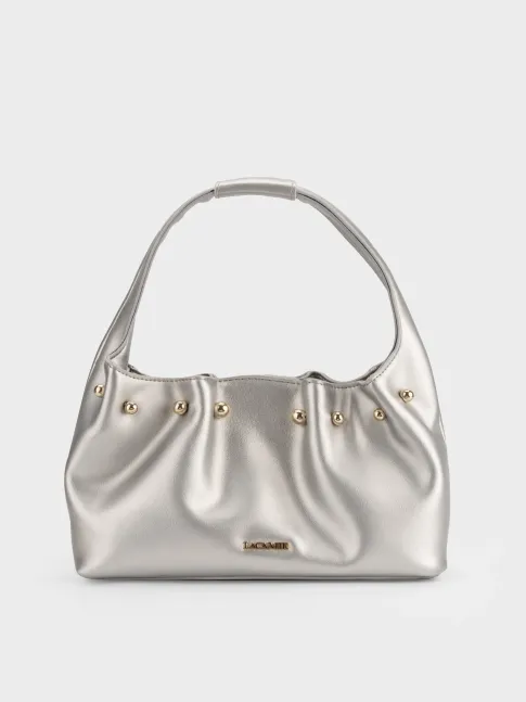 Túi xách hobo nhún miệng đính đinh tán, da cao cấp Metallic TX5A0807 - Thương hiệu La Camie