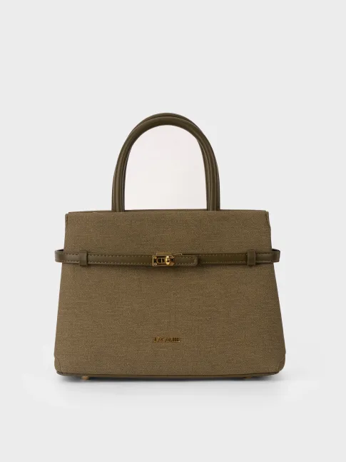 Túi Xách Nữ Da Cao Cấp Phối Canvas Dáng Kelly TX5A0810 - Thương hiệu La Camie