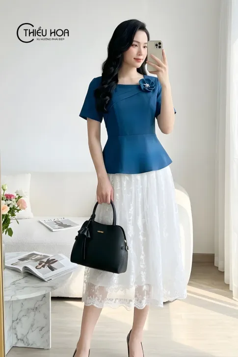 Áo kiểu trung niên cotton lạnh AN5X0927 - Đỉnh cao sự thanh lịch