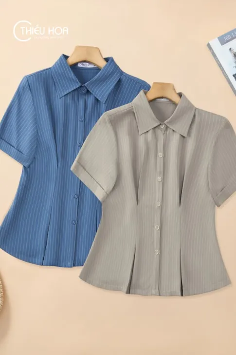 Áo Sơ Mi Trung Niên Cotton Sọc AN5X0831 Thiều Hoa - Bí Quyết Thon Gọn & Thanh Lịch