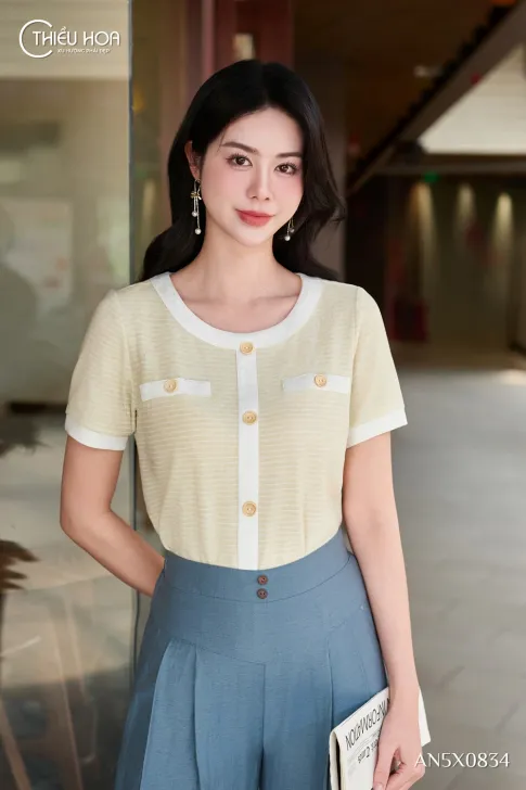 Áo thun trung niên cotton AN5X0834 – Thiết kế độc quyền, tôn dáng gọn gàng