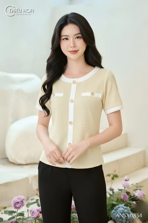 Áo thun trung niên cotton AN5X0834 – Thiết kế độc quyền, tôn dáng gọn gàng