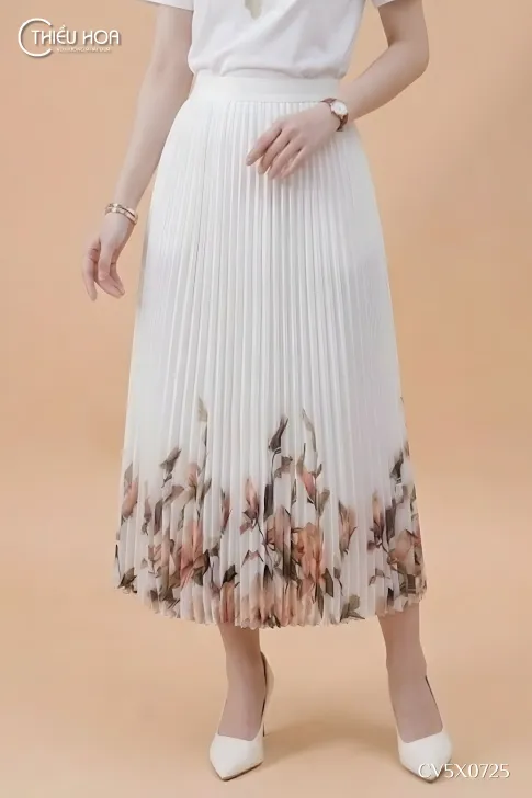 Chân Váy Chiffon Dập Ly CV5X0725 - Thiết Kế Chữ A Tôn Dáng Thanh Lịch