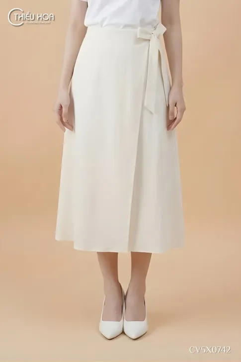 Chân Váy Linen Trung Niên Linen Dáng Xòe CV5X0742 Sang Trọng