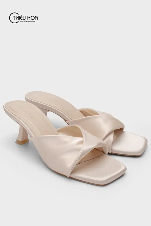 Dép Guốc Mũi Vuông DC6B0302 Da Microfiber Cao Cấp Thời Thượng