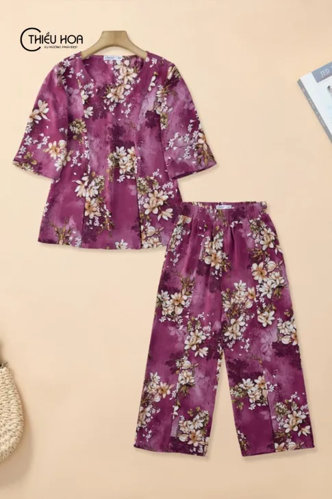 Đồ Bộ Lụa Mặc Nhà DB5Y0611 Thoáng Mát, Tôn Dáng Quý Cô