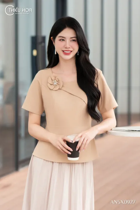 Áo kiểu trung niên cotton lạnh AN5X0927 - Đỉnh cao sự thanh lịch