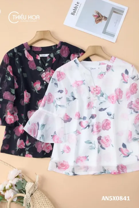 Áo kiểu voan hoa AN5X0841 – Sự giao thoa giữa nét cổ điển và hiện đại