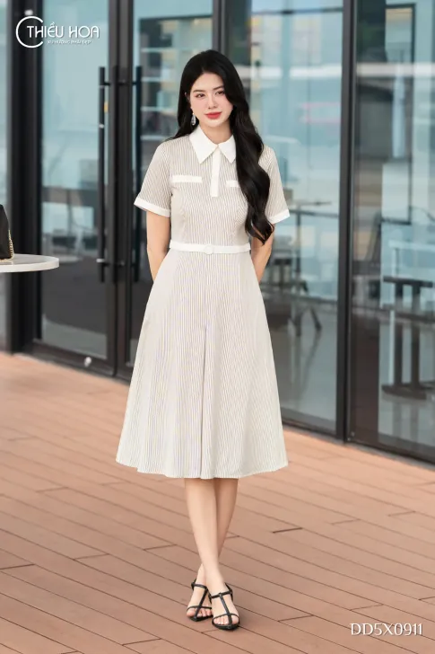 Đầm dạo phố cotton lạnh DD5X0911 - Vẻ đẹp thanh nhã nhẹ nhàng