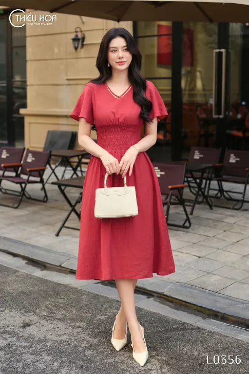 Đầm Tơ Nhật Thiết Kế Cao Cấp Thương Hiệu Thiều Hoa DD5L0356