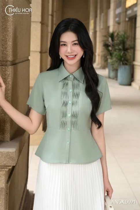 Áo kiểu Cotton lạnh AN5X0921 thanh lịch và tinh tế