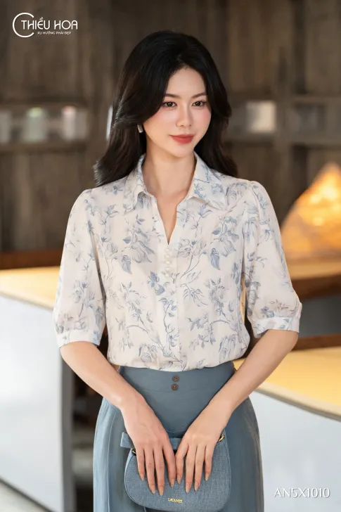 Áo Kiểu Voan Tơ Mềm AN5X1010 Thiều Hoa