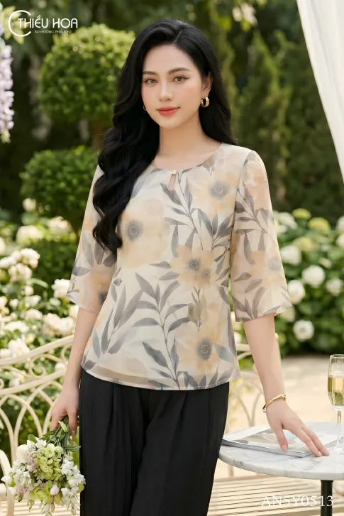 Áo Voan Thiết Kế AN5Y0513 - Áo Trung Niên Thiều Hoa