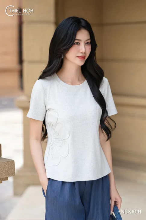 Áo Thun Cotton AN5X1041 - Áo Thun Nữ Cao Cấp Thiều Hoa