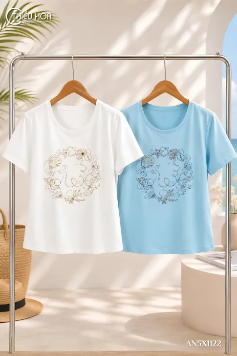 Áo thun cotton AN5X1122 trẻ trung và hiện đại