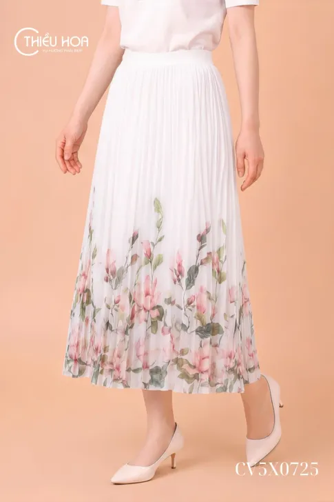 Chân Váy Chiffon Dập Ly CV5X0725 - Thiết Kế Chữ A Tôn Dáng Thanh Lịch