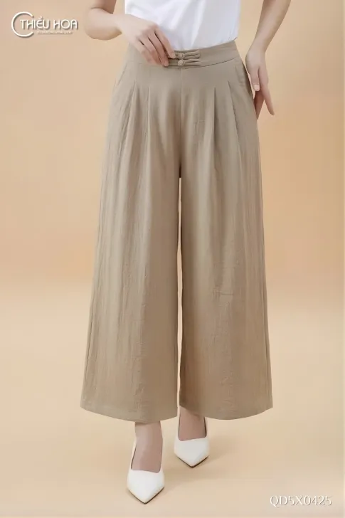 Quần đũi linen Hàn QD5X0425 Thiều Hoa tinh tế tôn dáng