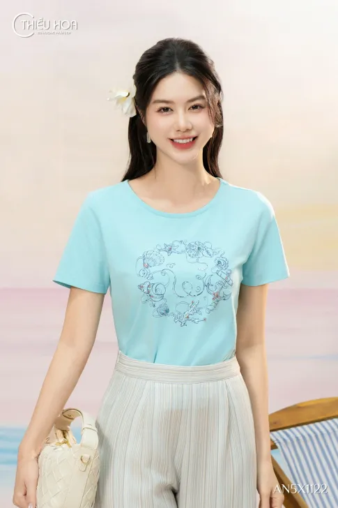 Áo thun cotton AN5X1122 trẻ trung và hiện đại