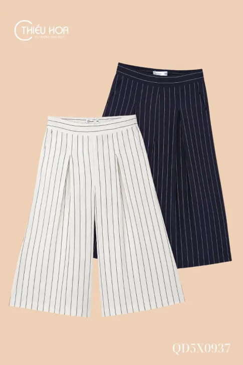 Quần Trung Niên Cotton Sọc QD5X0937 Tuyệt Tác Tôn Dáng Cho Quý Cô