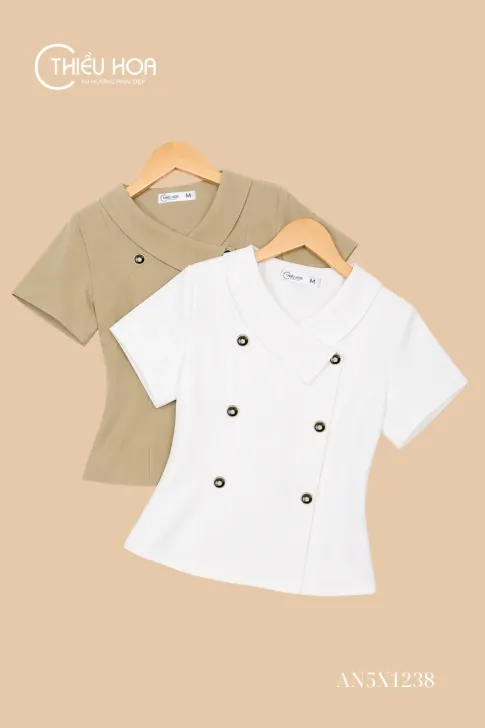 Áo kiểu bố xược peplum AN5X1238 cao cấp thanh lịch
