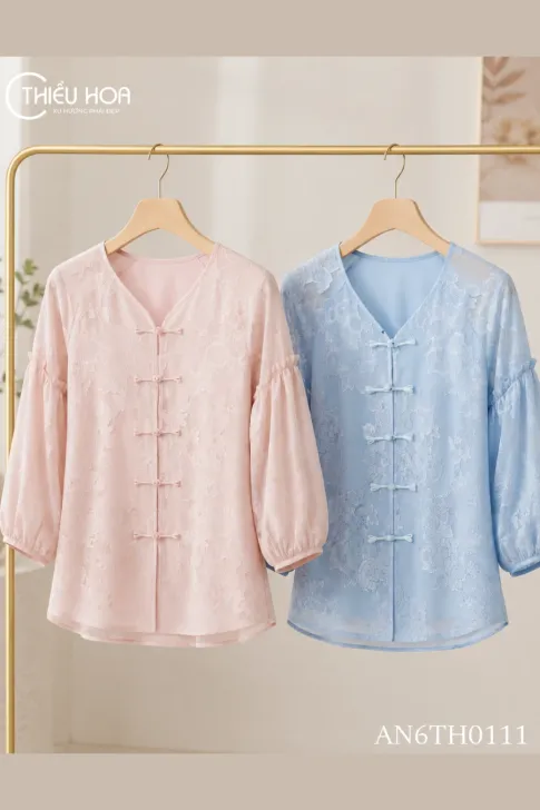 Áo Truyền Thống Voan Hoa Suông Nhẹ AN6TH0111 - Nữ Tính Và Thanh Lịch