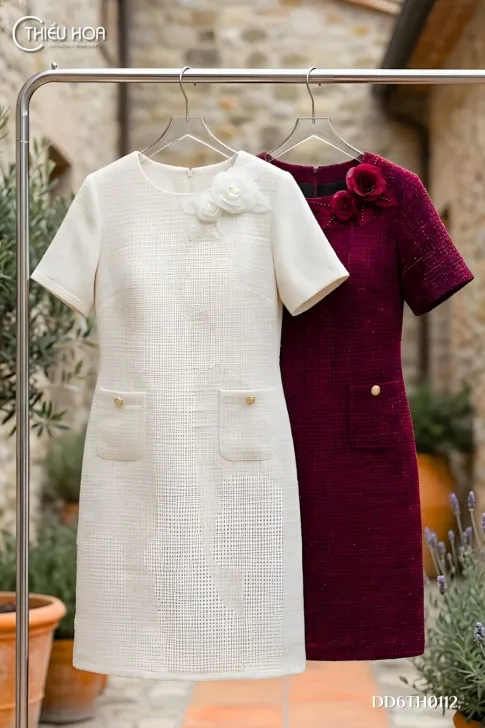Đầm dự tiệc vải dệt texture dạng tweed DD6TH0112 – Thiết kế độc quyền sang trọng tinh tế